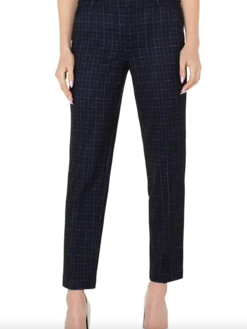 Liverpool Skinny Plaid Black Women's Trousers